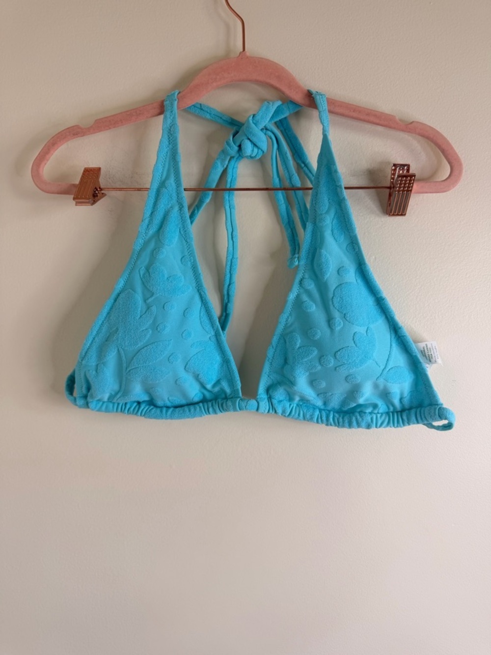 Aerie Turquoise Textured Triangle Bikini Top